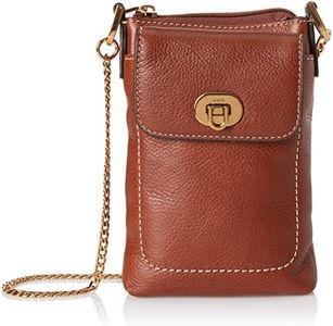 Fossil Women's Harper Phone Bag, Brown w/Chain, One Size