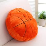 Basketball Plush Pillow Fluffy Durable Stuffed Football Throw Pillow Ball Sports,14inch/35cm Ball Pillow Soft Durable Round Plush Pillow Toy Sofa Room Decoration Gift (Orange basketball)