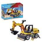 Playmobil 71407 City Action Excavator with shovel, 360° rotating superstructure and support feet, Fun Imaginative Role-Play, PlaySets Suitable for Ages 4+