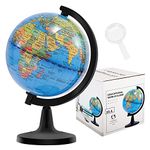 Fun Lites 10.6CM World Globe for Kids Learning, Educational Rotating World Map Globes Mini Size Decorative Earth Children Globe for Classroom Geography Teaching, Desk and Office Decoration