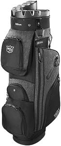 Wilson Staff Bolsa de Golf, i Lock 3 Cart Bag, Bolsa Trolley, 14 Compartimentos para Varios Palos de Golf, Negro/Gris