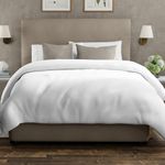 The Cotton Exchange Manchester 100% Cotton White Duvet Cover Sets King Size, Percale Weave 3pcs King Bedding Set, Cool & Crisp, Lightweight & Breathable, Quilt Covers King with Button Closure