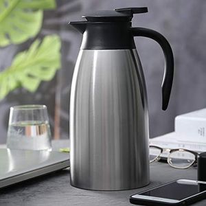 71 Oz Thermal Coffee Carafe Insulated Jug Stainless Steel Double Walled Vacuum Flask For Keeping Hot Coffee Water, Tea, Hot Beverage Keep 12 Hours Hot, 24 Hours Cold