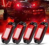 Nicoko 4Pods Pure Red LED Rock Lights 72 pcs LEDs high Power Rock Lights Neon Underglow Light for Car Trucks ATV UTV SUV Boat Underbody Glow Trail Rig Lights IP68 Waterproof