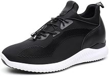 CHAMARIPA-Elevator Sneakers Sports Casual Lightweight Shoes with Hidden Lifting Heel for Man Black Blue Grey -2.76 Inches Taller-H71C62V011D...(Size: 8 UK)