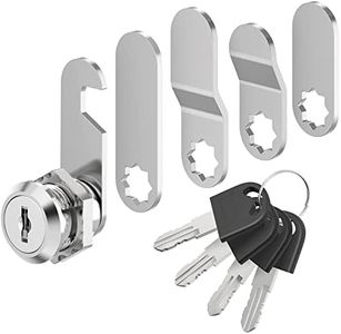 VOCIBO® Letterbox Lock, 4 Keys, Comes with 5 Different Lock Plates, Letter Box Lock 16 mm, Locker Lock, Diameter 18 mm, Drawer Lock, Lever Lock for Letterboxes, Cabinet Doors