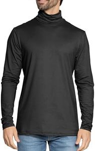 STRETCH IS COMFORT Men's Long Sleeve Turtleneck Black X-Large