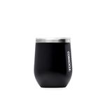 Corkcicle Stemless Insulated Wine Glass Tumbler, Matte Black, 12 oz – Stainless Steel Stemless Wine Glass Keeps Beverages Cold for 6 Hours, Hot for 3 Hours – Non-Slip, Easy-Grip Insulated Cup