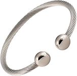 MAGNETJEWELRYSTORE Twisted Stainless Steel Magnetic Therapy Bracelet