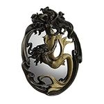 Veronese Design Holding On Merman & Mermaid In a Fluid Embrace Bronze & Gold Finish Wall Mirror