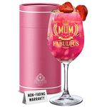 CROWNLY CRYSTAL® Mothers Day Gifts for Mum Wine Glass Personalised Gifts for Women Mummy Birthday Gifts for Women Wine Glasses for Her Mum Gifts Presents Glasses Drinking Mothers Day Gifts Glass