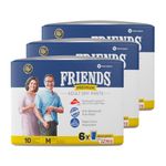 Friends Premium Adult Diapers Pant Style - 30 Count -M with odour lock and Anti-Bacterial Absorbent Core- Waist Size 25-48 Inch ; 63.5-122cm