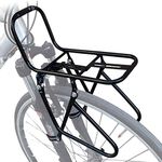 bike front pannier rack 15KG load cycle rack Brake Frame Luggage Shelf with 2 installation methods Can carry pannier bag/bicycle basket/tent/sleeping bag