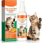 Cat Repellent Spray Natural Cat Deterrent Spray Indoor New Safe Formula Anti Scratch Cat Spray Cat Anti Scratch Spray to Stop Cats Scratching Furniture Indoor Outdoor Use Protects Sofas Rugs