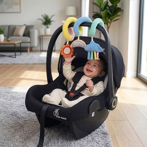 R for Rabbit Picaboo NXG 4-in-1 Carry Cot for New Born Baby with Hanging Spiral Toy | Multipurpose Infant Carrycot, Car Seat, Feeding & Rocking Chair for Kids 0 to 15 Months, Upto 13 Kg (Black Grey)