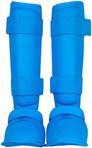 wesing WKF shin and Instep Guard Karate shin Pads (Blue, X-Large)