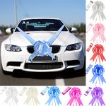 Time to Sparkle 1 Bow + 7M Ribbon Wedding Car Ribbon Decoration Kit Wrapping Large Bow (Baby Blue)