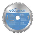 Evolution Power Tools T210TCT-68CS Circular Saw Blade (AKA TCT Saw Blade) For Cutting Thin Steel - Carbide Tipped Metal Saw Blade Produces Virtually No Heat, Burrs or Sparks, 210 mm