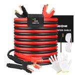 Jumper Cables Heavy Duty Booster Cables 0 Gauge x 25Ft (0AWG x 25Ft) 1000Amp for Cars Trucks SUVs Vehicle Roadside Emergency Car Jumper Starter Kit with Goggles Gloves Cleaning Brush in Carry Bag