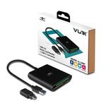 Vantec VLink USB 3.0 Super Speed Multi-Card Reader for Micro SD/SD/SDHC/SDXC/CF Cards Plus Latest USB-C Converter, Black (UGT-CR970-BK)