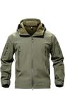 Men's Outdoor Tactical Jacket with Zipper and Pockets, Olive Green (IN, Alpha, M, Regular, Standard, OLIVE)