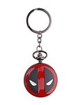 RainSound Metal Deadpool Theme Superhero Pocket Watch Keychain, Multicolor