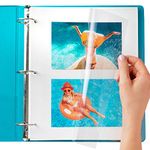 (50 Count) Photo Album Pages for 3 Ring Binder - Refill Self Adhesive Sheets - Sticky Mounting Inserts - Magnetic Refills Albums - Three Peel Back Paper - Scrapbook - Stick Page Book - Binders Insert Sheet - Photo Sleeves - Fits 8x10 - 8.5 x 11 Photos