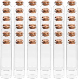 BELLE VOUS 36pz Set Barattolini Vetro Piccoli con Tappo Sughero - Bottigliette Vetro 50 ml - Barattolo Vetro Tappo Sughero Ermetico - Barattoli Porta Spezie, Bomboniere e Marmellata