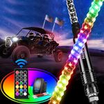 Nilight 2PCS 2FT Spiral RGB Led Whi