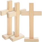 Juvale Wood Crosses for Crafts, Wooden Cross (8.7 in, 3-Pack)