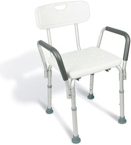 Vive Shower Chair with Arms & Back - Small, Narrow, Medical, Universal Bath Tub Transfer Bench - Safe Adjustable Handicap Stool for Inside Bathtub, Bathroom - Rotating Safety Sliding