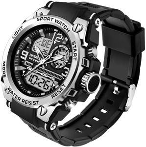 PINIDOUS Orologio Uomo Orologio Digitale Sportivo Uomo,Analogico Digitale Display Orologio Impermeabile Militari con Allarmi,Cronometro,Suoneria Oraria Orologio Multifunzione