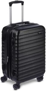 Amazon Basics Hardside Expandable Spinner Suitcase, Black, 55cm Carry-On