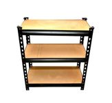 NAVRANG 30 X 24 X 12 Inches 3 Shelves Iron Matte Finish Adjustable Shelving Unit Storage Utility Display Rack Steel Boltless Rivet Rack, Black