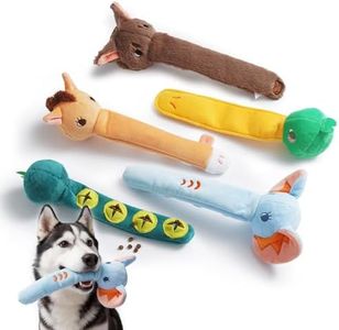 Nocciola Dog Squeak Toys 5pcs, Dog Toys to Keep Them Busy for Aggressive Chewers, Hide and Seek Crinkle Dog Toy for Large Dogs, Long Face Wild Animals Playground Series