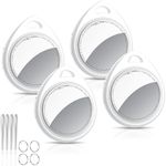 QCOQ Air Tracker Tags-4 Pack White, 5.3 Bluetooth Trackers Work with Apple Find My (iOS Only), 100dB Sound, Smart Tag with Keychain/Lanyard, Item Finders for Luggage/Key/Suitcases, Replaceable Battery