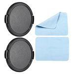 PATIKIL Camera Lens Cap, 2 Pack Sides Pinch Front Lens Cover with Microfiber Cleaning Cloth for 67mm Thread Universal DSLR Lenses for Nikon, for Fujifilm, for Pentax, for Leica