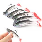 WYSUMMER Fishing Lure Set, Soft Bionic Fishing Lure,5Pcs Soft Plastic Bait Head Sea Fish Lures (red)