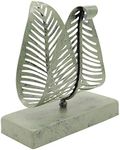 OwlGift Freestanding Modern Napkin Holder with Leaf Design, Tabletop Tissue Dispenser, Napkin Storage Organizer – Rustic Green