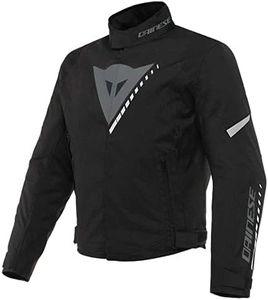 Dainese - Veloce D-Dry Jacket, 4-Season Motorbike Jacket for Men, Breathable and Waterproof, Men Motorcycle Jacket with Removable Thermal Lining, Rainproof and Comfortable, Black/Grey/White