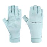 Mount Tec Lightweight UPF 50+ Men's Women's UV Fingerless Sun Gloves - Sun Protective for Cycling Hiking Canoeing Fishing (Blue, Medium)