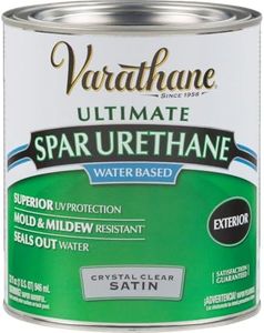 Varathane 250241H Ultimate Water-Based Spar Urethane, Quart, Crystal Clear Satin