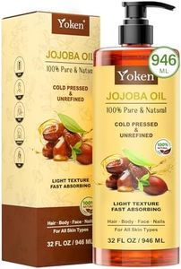 Yoken Jojoba Oil 946 ml (EWG Verified) - 100% Pure & Natural Jojoba Oil for Hair, Skin & Face, Cold Pressed Unrefined, Deeply Moisturizing Jojoba Oil Carrier Oil Skin Moisturizer
