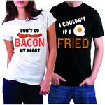 Funny Matching Shirts for Couples, T-Shirts Set for Couple Gift BW XXL/L