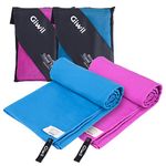 Giwil Premium Microfiber Towel for Travel, Sports & Outdoors Towel Bath Towels (55" X 28") Fast Drying Absorbent Ultra w/Mesh Carry Bag, Antibacterial Quick-Dry Beach Towels Purple