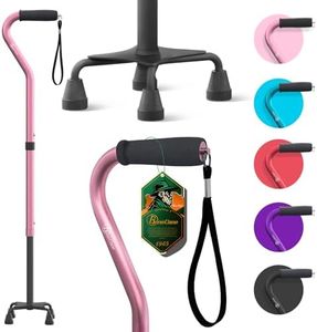 BeneCane Walking Cane for Women and Men-Large Quad Cane-Foldable and Sturdy Offset Walking Cane-Portable 4 Prong Canes for Men and Women