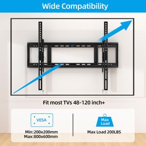 HOME VISION Heavy Duty Tilt TV Wall Mount for 48-120" LED/OLED/LCD – 200lbs, Max VESA 800x600mm