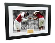 12x8 A4 Signed"THE HANDSHAKE" Alexandre Lacazette Pierre-Emerick Aubameyang Arsenal FC Autographed Photo Photograph Picture Frame Football Soccer Poster Gift