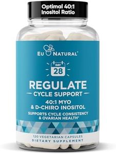Regulate Cycle Support – Hormone Balance for Women at Optimal 40:1 Myo-Inositol & D-Chiro Inositol – PCOS Supplement for Period Consistency, Menstrual & Ovulation Support – 90 Vegan Capsules