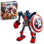 LEGO 76168 Marvel Avengers Captain America Mech Armour Set, Action Figure Toy for 7+ Years Old Boys and Girls